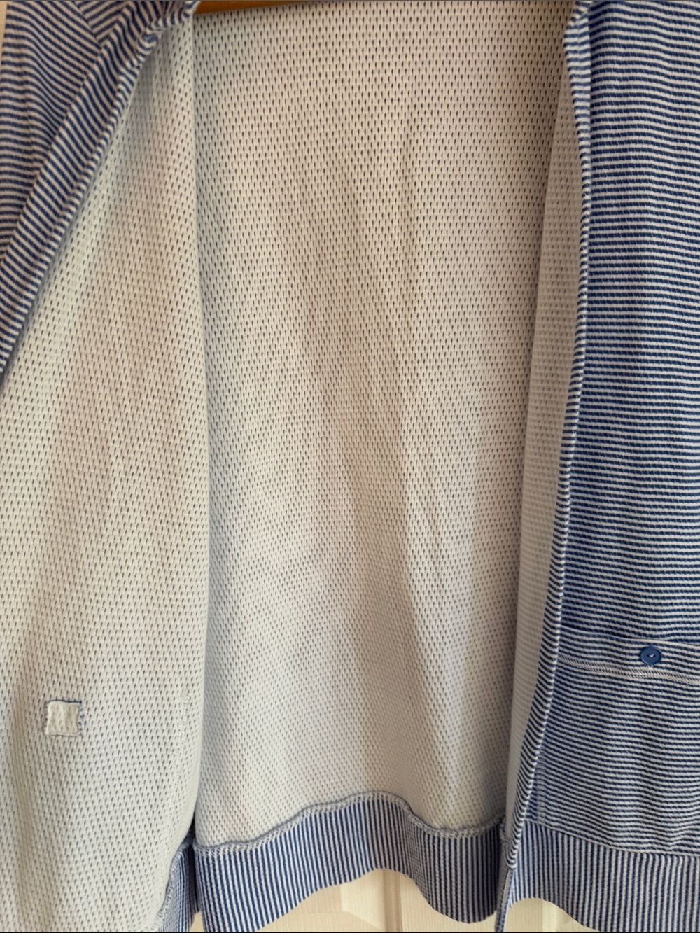 Talbots Navy and White Striped Open-Front Cardigan - Picture 5 of 9